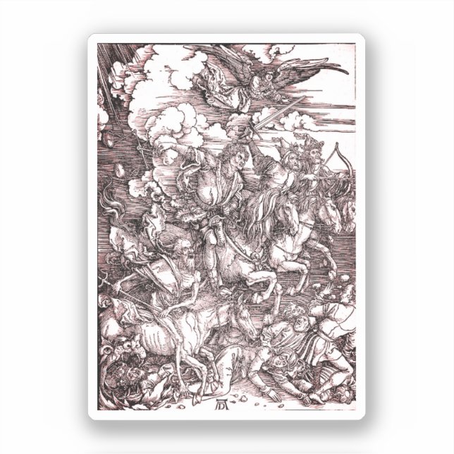 Die vier Pferde der Apokalypse (Dürer, 1498) Aufkleber (Vorderseite)