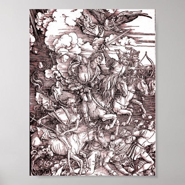 Die vier Pferde der Apokalypse (Dürer, 1498) Poster (Vorne)