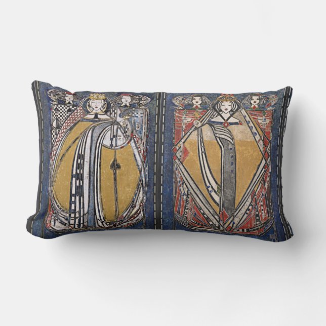 Die vier Queens-Deck-Karten-Cushions Lendenkissen (Vorderseite)