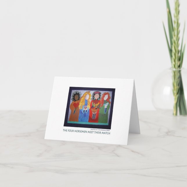 Die vier Reiter treffen ihr Match Karte (Vorderseite)