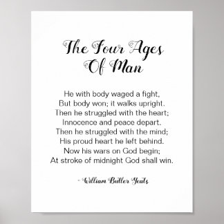 Die vier Zeitalter des menschlichen Gedichts von W Poster