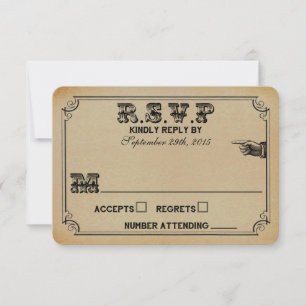 Die viktorianische Steampunk-Hochzeitskollektion RSVP Karte