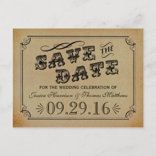 Die Viktorianische Steampunk-Hochzeitssammlung Ankündigungspostkarte