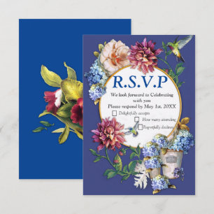 Die Viktorianische Wasserfarbe der Flora RSVP Karte