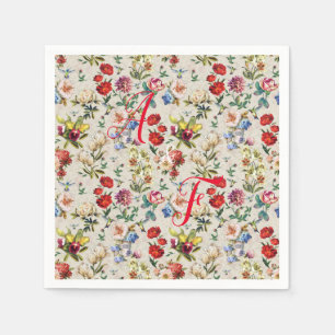 Die Viktorianische Wasserfarbe der Flora Serviette