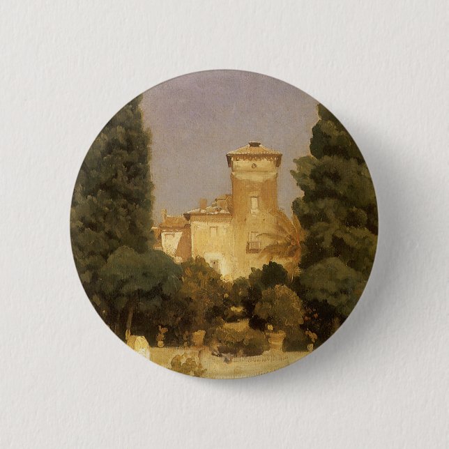 Die Villa Malta, Rom von Lord Frederic Leighton Button (Vorderseite)