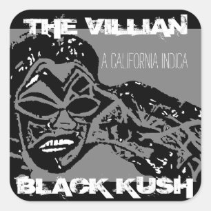 DIE VILLIANISCHE SCHWARZE KUSH INDICA QUADRATISCHER AUFKLEBER