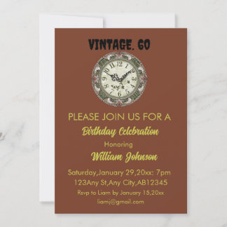 Die Vintage 60. Geburtstagsparty des Mannes Einlad Einladung