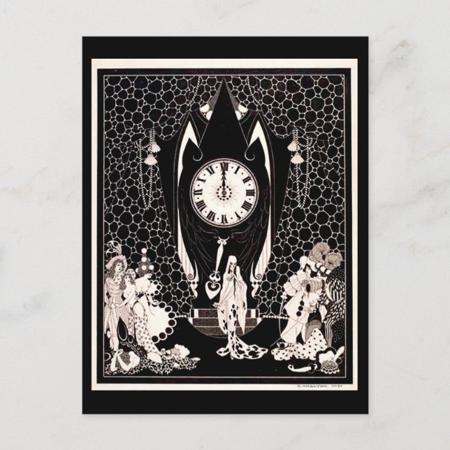 Die Vintage Abbildung des Roten Todes Postkarte (Vorderseite)