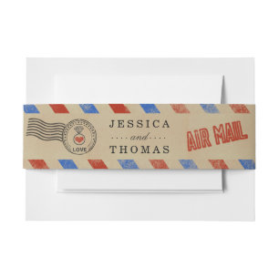 Die Vintage-Airmail-Hochzeitskollektion Einladungsbanderole