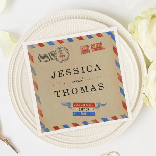 Die Vintage-Airmail-Hochzeitskollektion Serviette