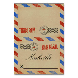 Die Vintage-Airmail-Hochzeitskollektion Tischnummer