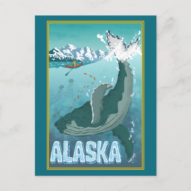 Die Vintage Alaskan Travel Postcard Postkarte (Vorderseite)