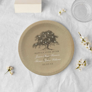 Die Vintage Alte Eichenbaum Hochzeitskollektion Pappteller