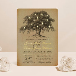Die Vintage Alte Eichenbaumhochzeitsammlung Folieneinladung