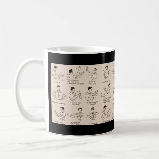Die Vintage Basketball-Referent-Kaffee-Tasse Kaffeetasse (Links)
