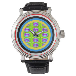 Die Vintage digitale Armbanduhr aus schwarzem Lede