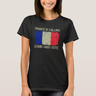 Die Vintage französische Flagge, die Frankreich an T-Shirt