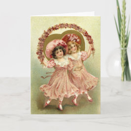 Die Vintage Freundschaft des rosa Valentinstag Feiertagskarte