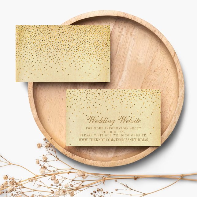 Die Vintage Glam Gold Confetti Wedding Collection Begleitkarte (Von Creator hochgeladen)