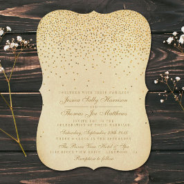 Die Vintage Glam Gold Confetti Wedding Collection Einladung