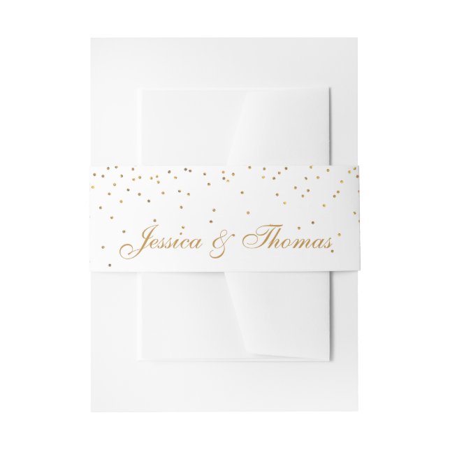 Die Vintage Glam Gold Confetti Wedding Collection Einladungsbanderole (Vorderseite Beispiel)