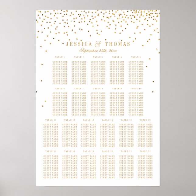 Die Vintage Glam Gold Confetti Wedding Collection Poster (Vorne)