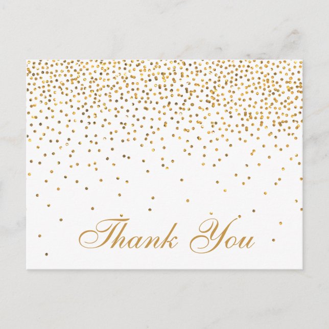 Die Vintage Glam Gold Confetti Wedding Collection Postkarte (Vorderseite)