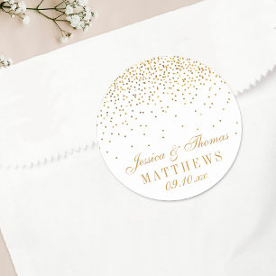 Die Vintage Glam Gold Confetti Wedding Collection Runder Aufkleber