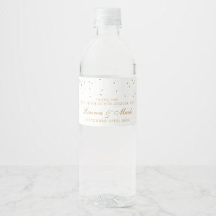 Die Vintage Glam Gold Confetti Wedding Collection Wasserflaschenetikett