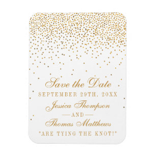 Die Vintage Glam Gold Konfetti Hochzeitskollektion Magnet