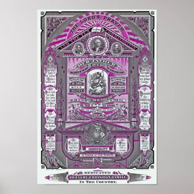 Die Vintage Gravur des Herrn (Rosa) Poster (Vorne)