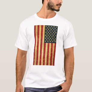 Die Vintage Grunge Flag USA Weiß T-Shirt
