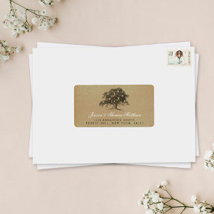 Die Vintage Hochzeitskollektion aus Eichenholz Adressaufkleber