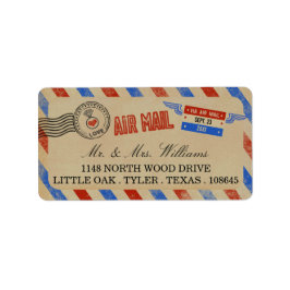 Die Vintage Hochzeitskollektion der Luftpost Adressaufkleber