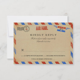 Die Vintage Hochzeitskollektion der Luftpost RSVP Karte