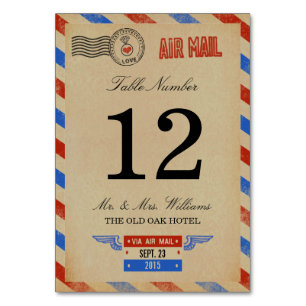 Die Vintage Hochzeitskollektion der Luftpost Tischnummer