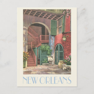 Die Vintage Hofszene von New Orleans Postkarte