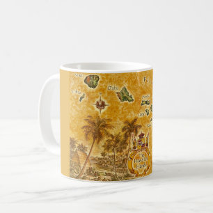 Die Vintage-Karte der hawaiianischen Inseln Kaffeetasse