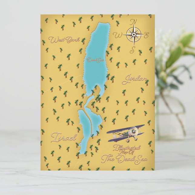 Die Vintage Karte des Toten Meeres (Stehend Vorderseite)