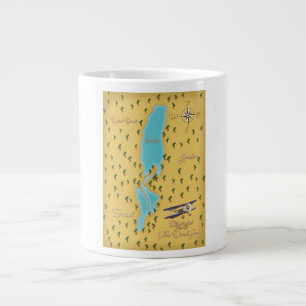 Die Vintage-Karte des Toten Meeres Jumbo-Tasse
