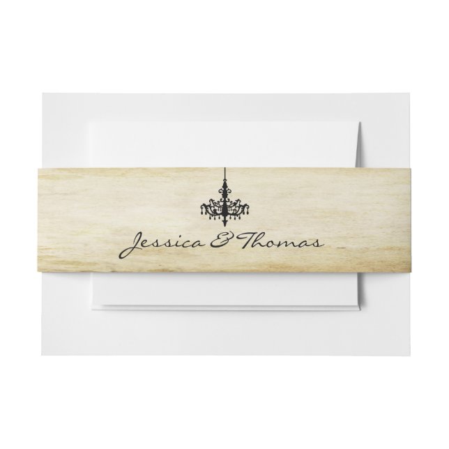 Die Vintage Kronleuchter-Hochzeitskollektion Einladungsbanderole (Vorderseite Beispiel)