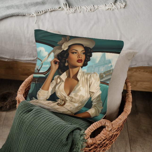 Die Vintage Küstenlinie am Meer Kissen (Von Creator hochgeladen)