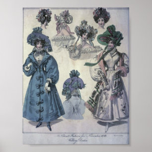 Die Vintage Mode 1800's der Frauen Poster