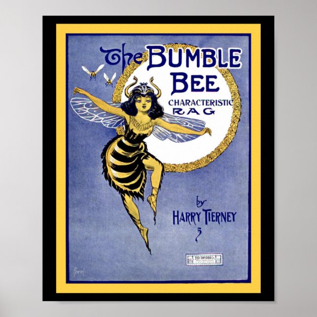 Die Vintage Notenabdeckung der Bumblebeag Rag Poster (Vorne)