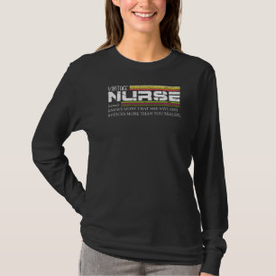 Die Vintage Nurse-Noun-Definition weiß mehr als si T-Shirt