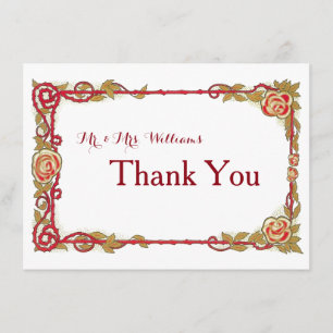 Die Vintage personalisierte Rose danken Ihnen Dankeskarte