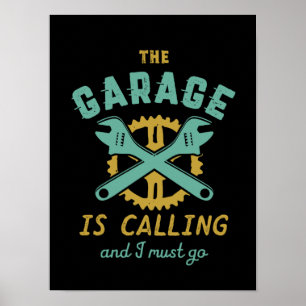 Die Vintage Reparaturwerkstatt ruft an Poster