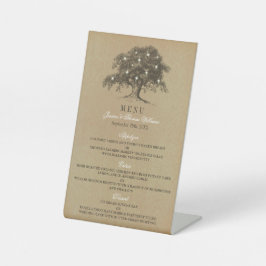 Die Vintage Sammlung alter Eichen-Bäume - Menü Sockelschild