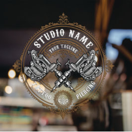 Die Vintage Tätowierpistolenmaschine anpassen Fensteraufkleber